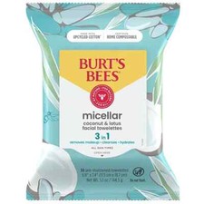 Burt's Bees 3 in 1 Micellar Makeup Removing Towelettes 30 Count