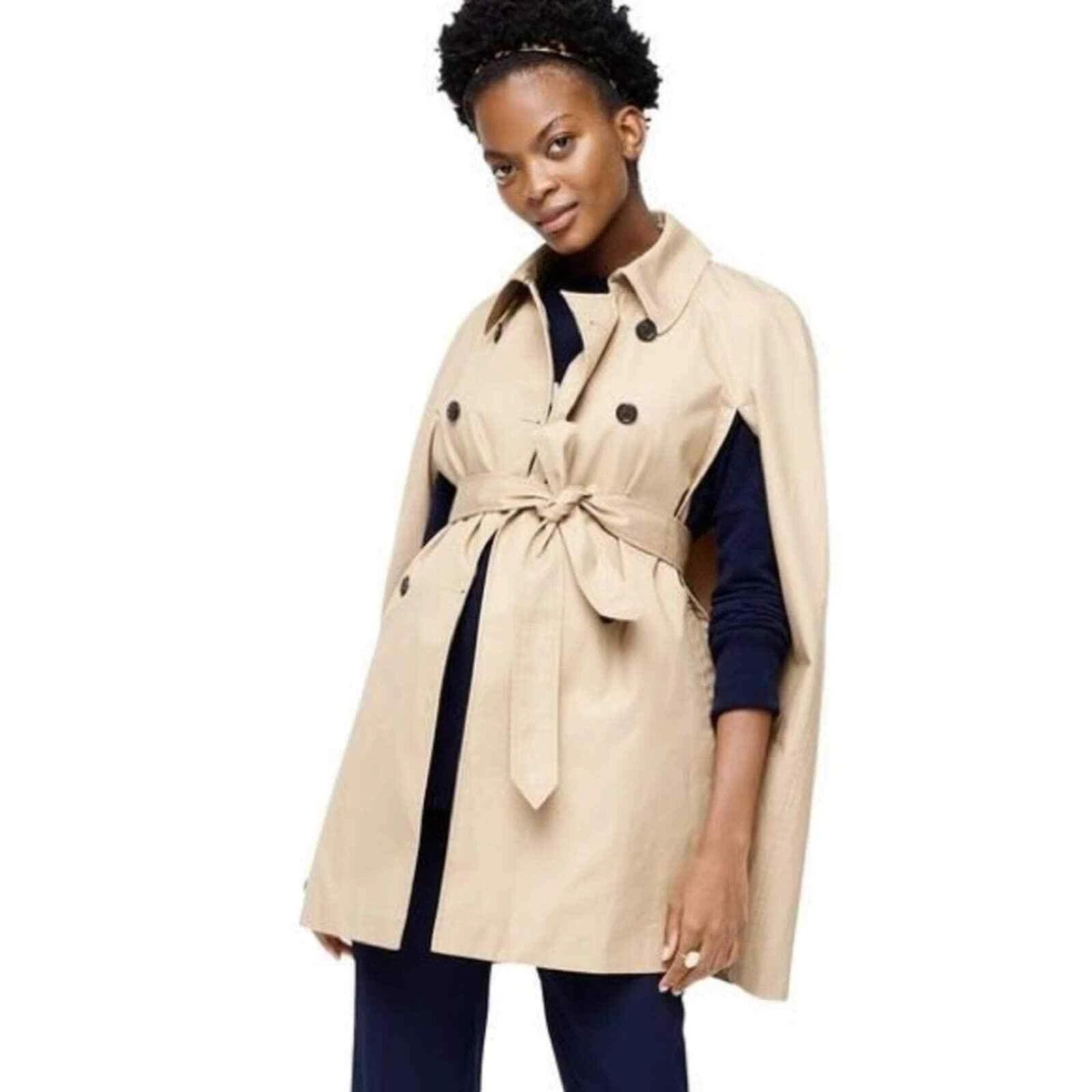 Hatch x J. Crew Khaki Belted Trench Cape Coat XS S