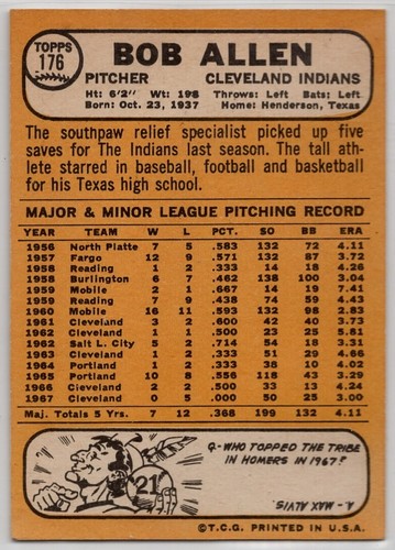 1968 Topps Baseball (1-300) Set Break EX - EX-MT U-Pick from Drop Down List - Picture 202 of 448
