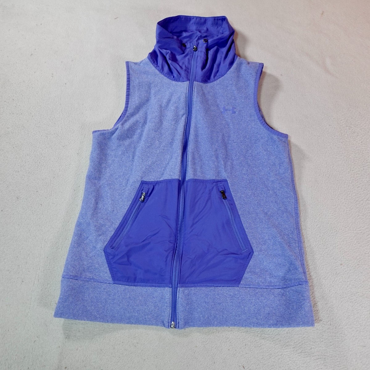 Under Armour Vest Womens Medium Blue Cold Gear Stretch Full