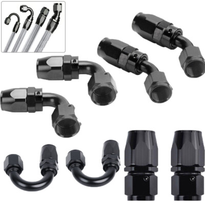 2Pcs Swivel Hose End Fitting Adapter AN6/AN8/AN10/AN12 Oil/Fuel/Gas Hose Line
