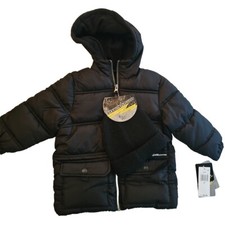 Ixtreme Fleece-Lined Full-Zip Hooded Puffer Jacket, Black, 2T With Hat NWT