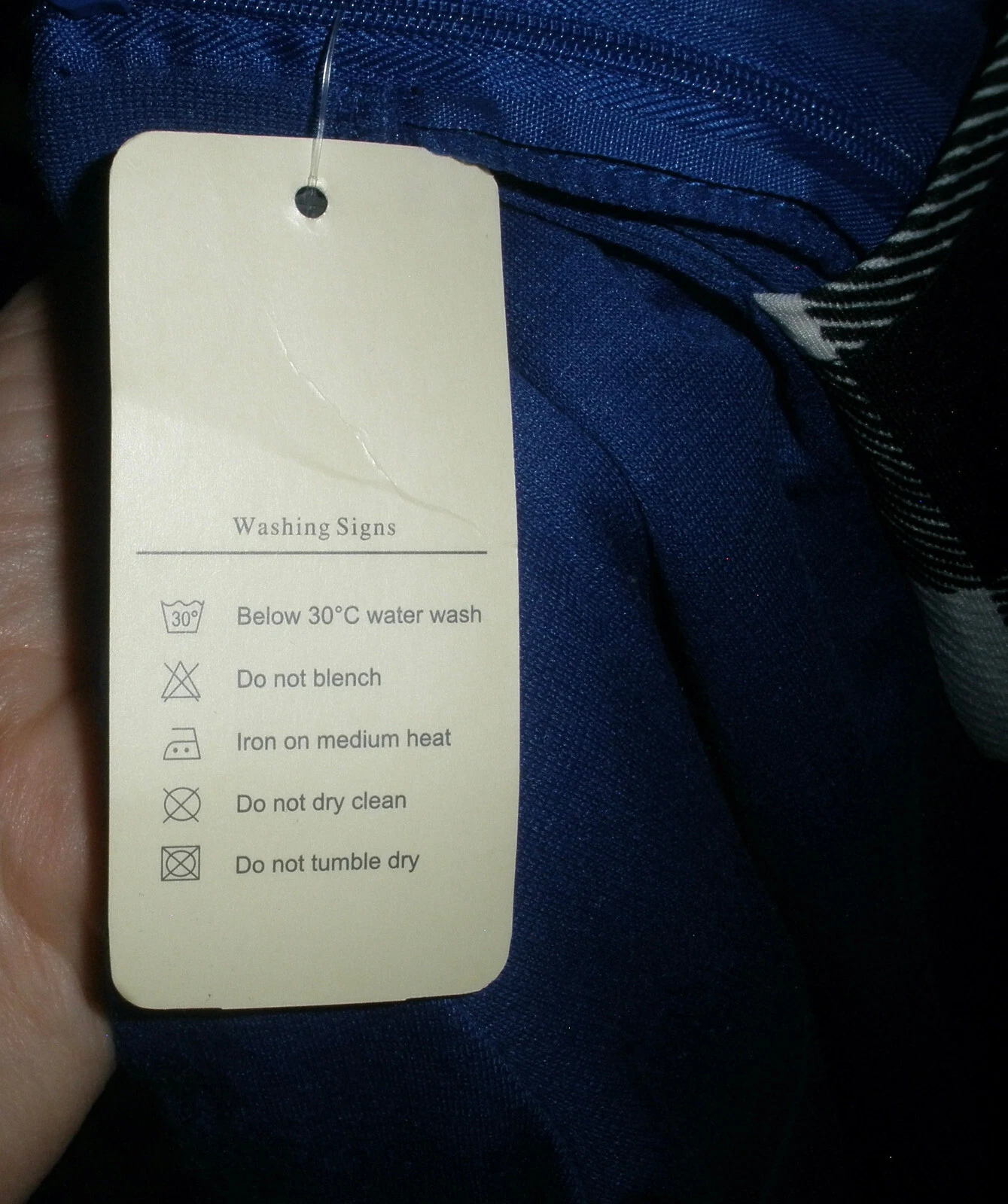 VETEMENTS #1219 Misses L Liva Girl abito a quadri blu brillante nero un pezzo nuovo con etichette