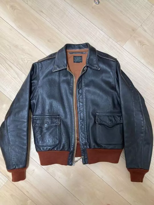 The Real McCoy's A-2 Jacket Brown Leather Size 40 Used From