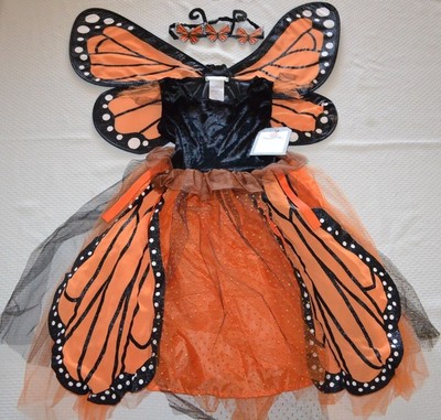 Pottery Barn Kids 3 Pc Monarch Butterfly Tutu Halloween Costume