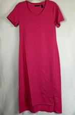 H by Halston Regular Essentials Scoop-Neck Midi Dress Pink Punch (XXS) A353404 
