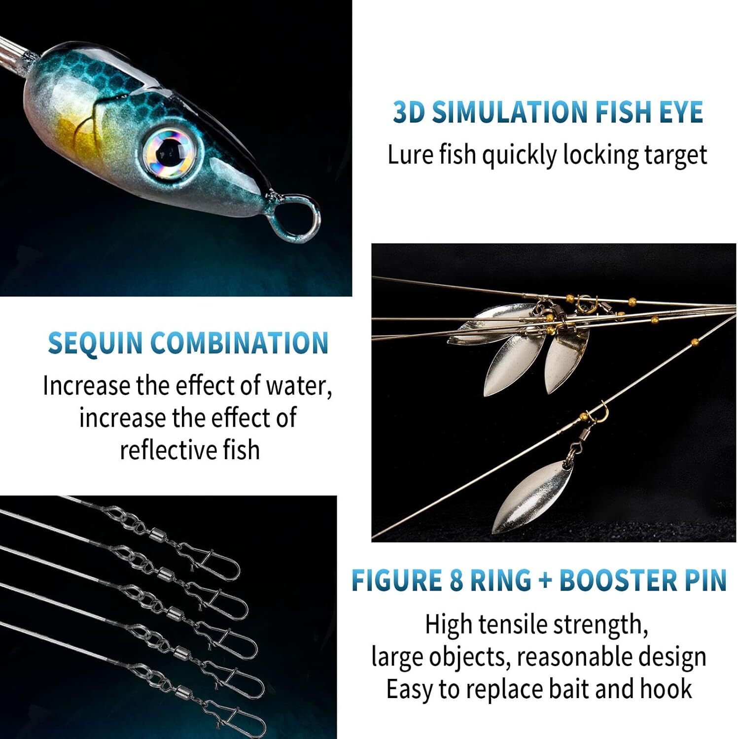 21Pcs Alabama Rig 5 Arms Fishing Lures Bait Kit for Bass Striper Walleye - Image 4