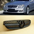 For Mercede BENZ W209 CLK-Class 2004-2009 ABS Front Grille Matte Black