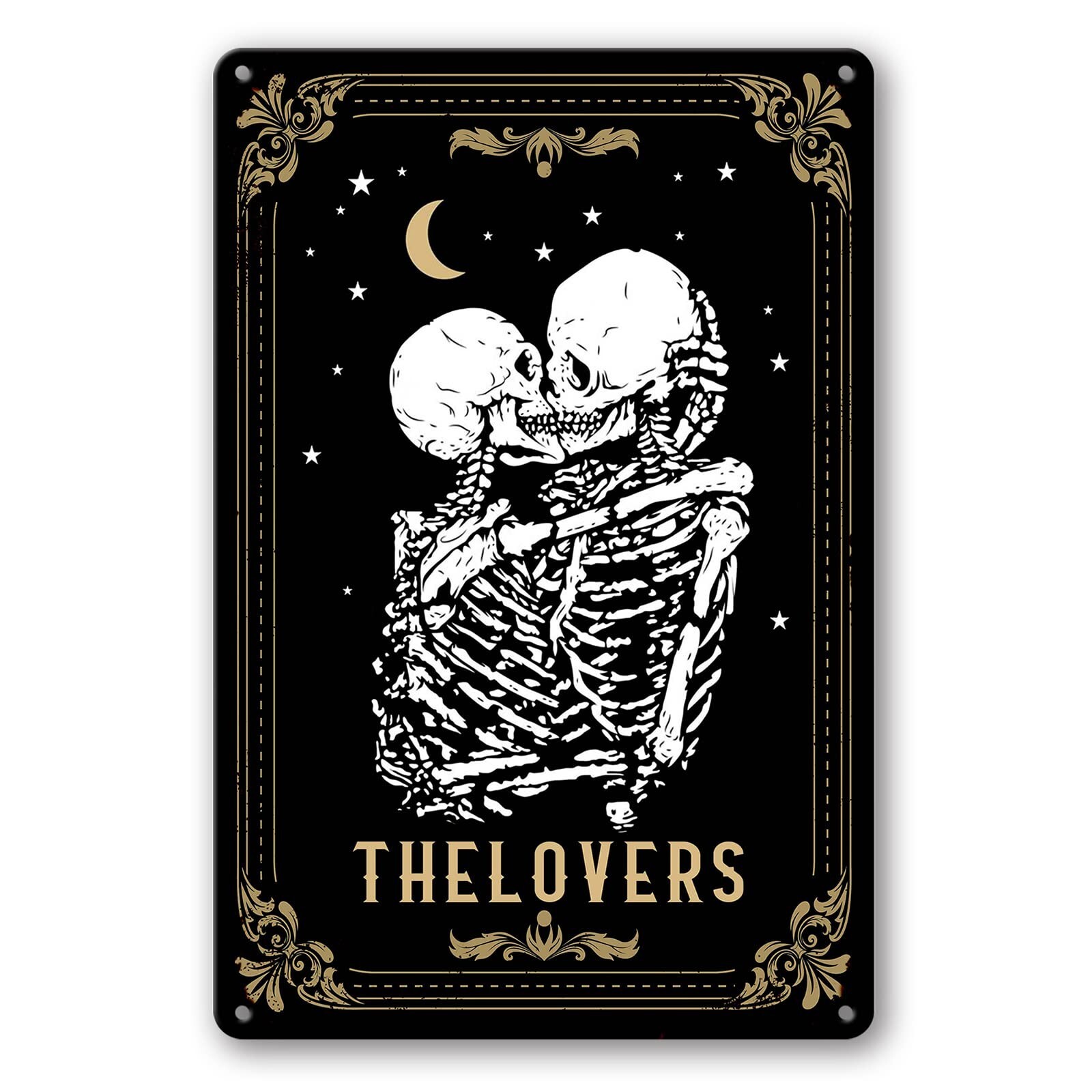 Gothic Tarot Card Tin Sign for Bedroom and Goth Valentine Decor