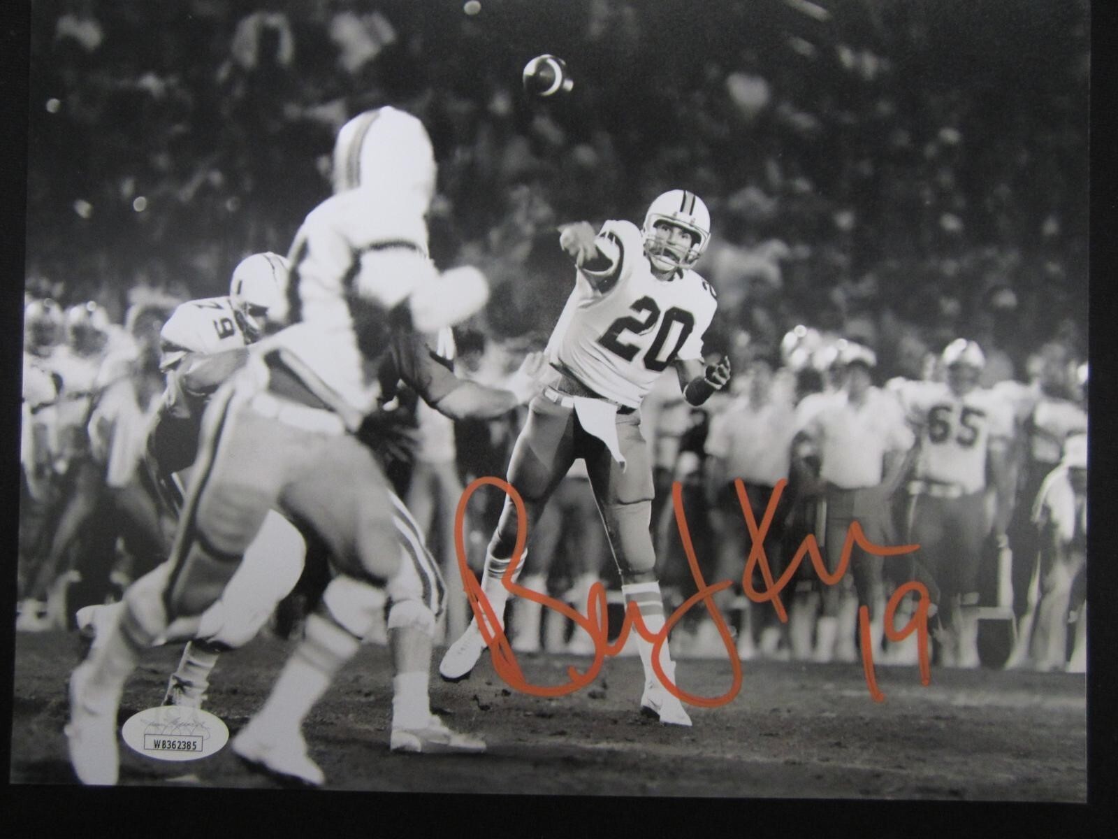 Bernie Kosar Autographed Signed Miami Hurricanes Cleveland Browns 8x10 Photo JSA 