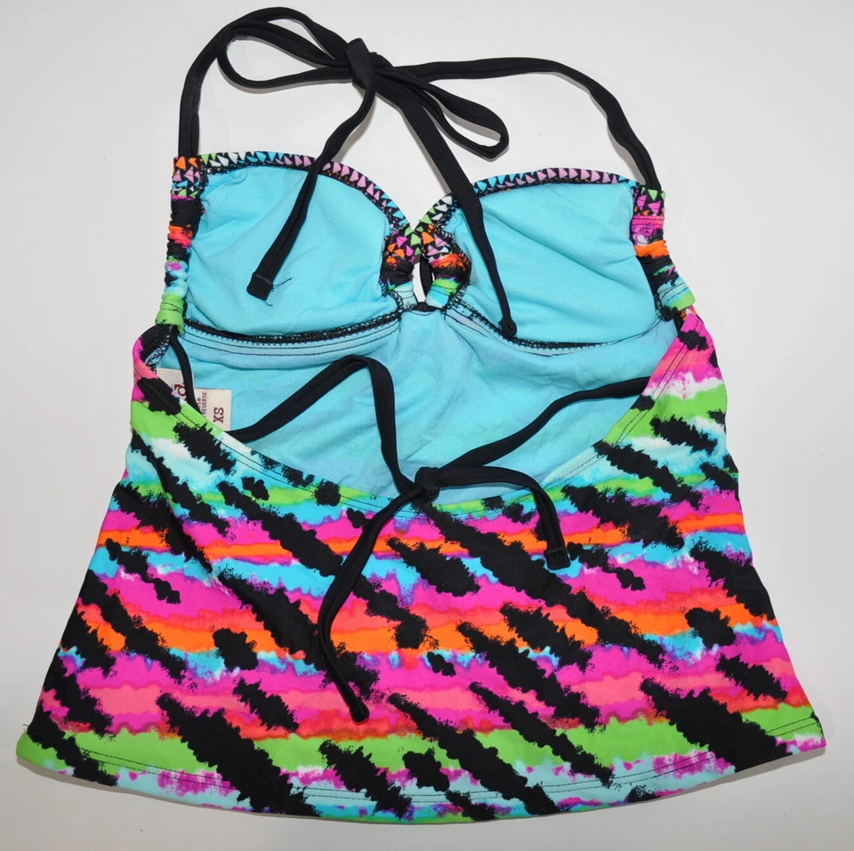 Traje de baño Tankini Mudd Swim Top para mujer talla XS juniors bandeaukini Foto 2 de 4
