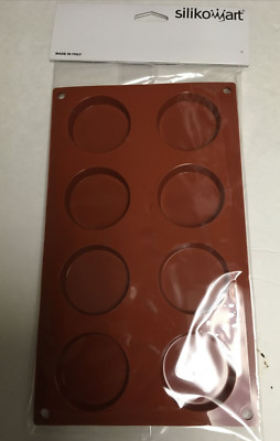 SilikoMart Mini CUP Cake Molds SIZE 1/4'' X2 1/4'' Bakeware / Italy,TRAY 12'' X 7''