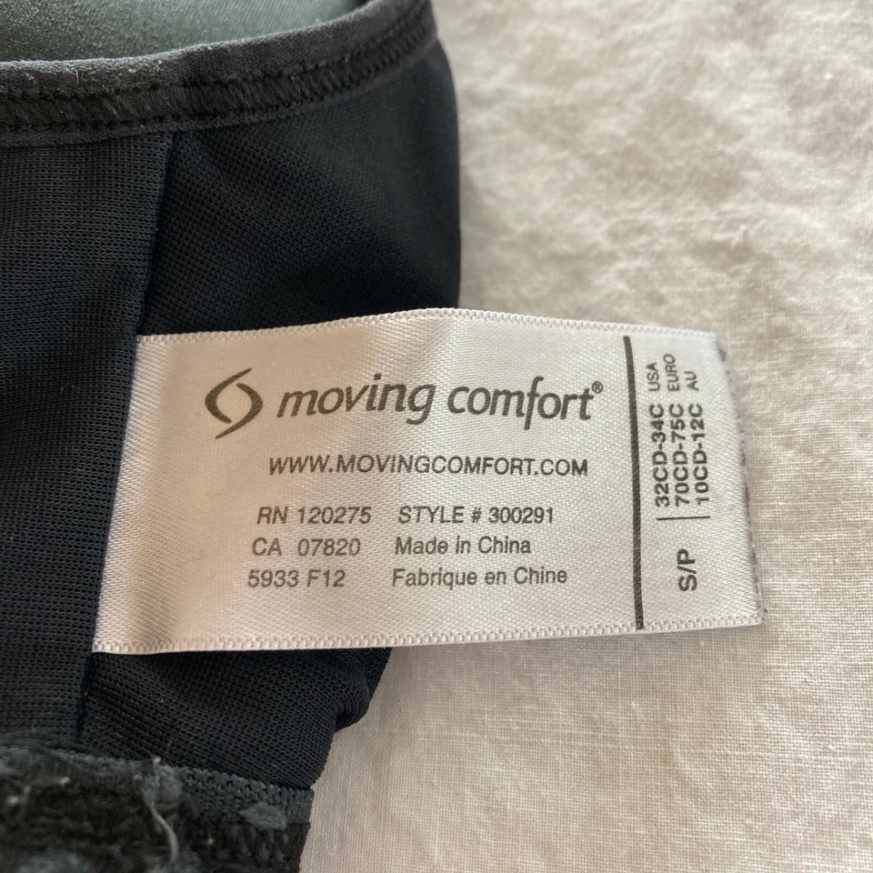 Sujetador deportivo Moving Comfort 32CD - 34C negro blanco estilo tubería # 300291 Vixen Foto 4 de 4