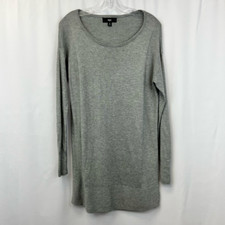 Mossimo Tunic Sweater Dress Gray Scoop Neck Long Sleeve Knit S