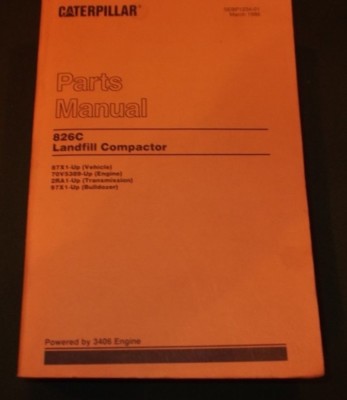 Cat Caterpillar 826c Landfill Compactor Parts Book Manual Sn 87x1 Up 