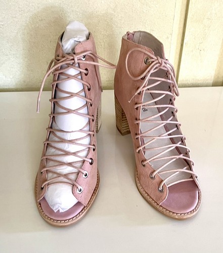 NIB Jeffrey Campbell size 8 Cors pink suede lace up ankle booties shoes