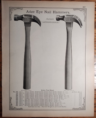(8) 1893 Yerkes & Plumb Hammer Print Ads Catalog Pages Original AD-41