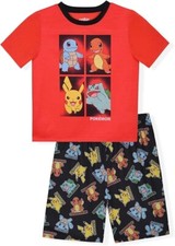 Pokemon Boys Two-Piece Pajama Short Set Size 4 6 8 10 12