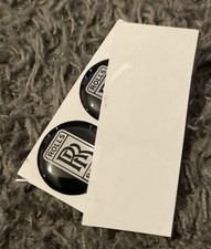 2x  ROLLS ROYCE STYLE KEY FOB EMBLEM LOGO STICKER BADGE 14mm