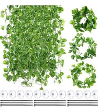 Ysleen 6 Pcs Reptile Plants for Terrarium Reptile Silk Plant Leaves with Suction