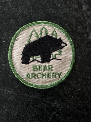 Fred Bear Archery Patch RARE 70s Vtg Sew On Bow Hunting 3  Logo