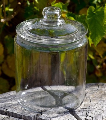 VINTAGE Anchor Hocking Heritage Hill Glass Jar 1 gallon Made in USA 1940's