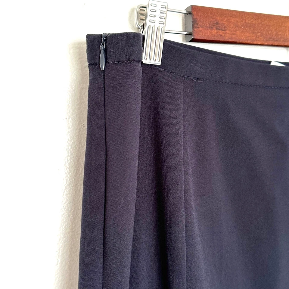 Falda Kim Rogers Para Mujer Talla 16 Azul Midi Cremallera Lateral Línea A Sólida Foto 4 de 4