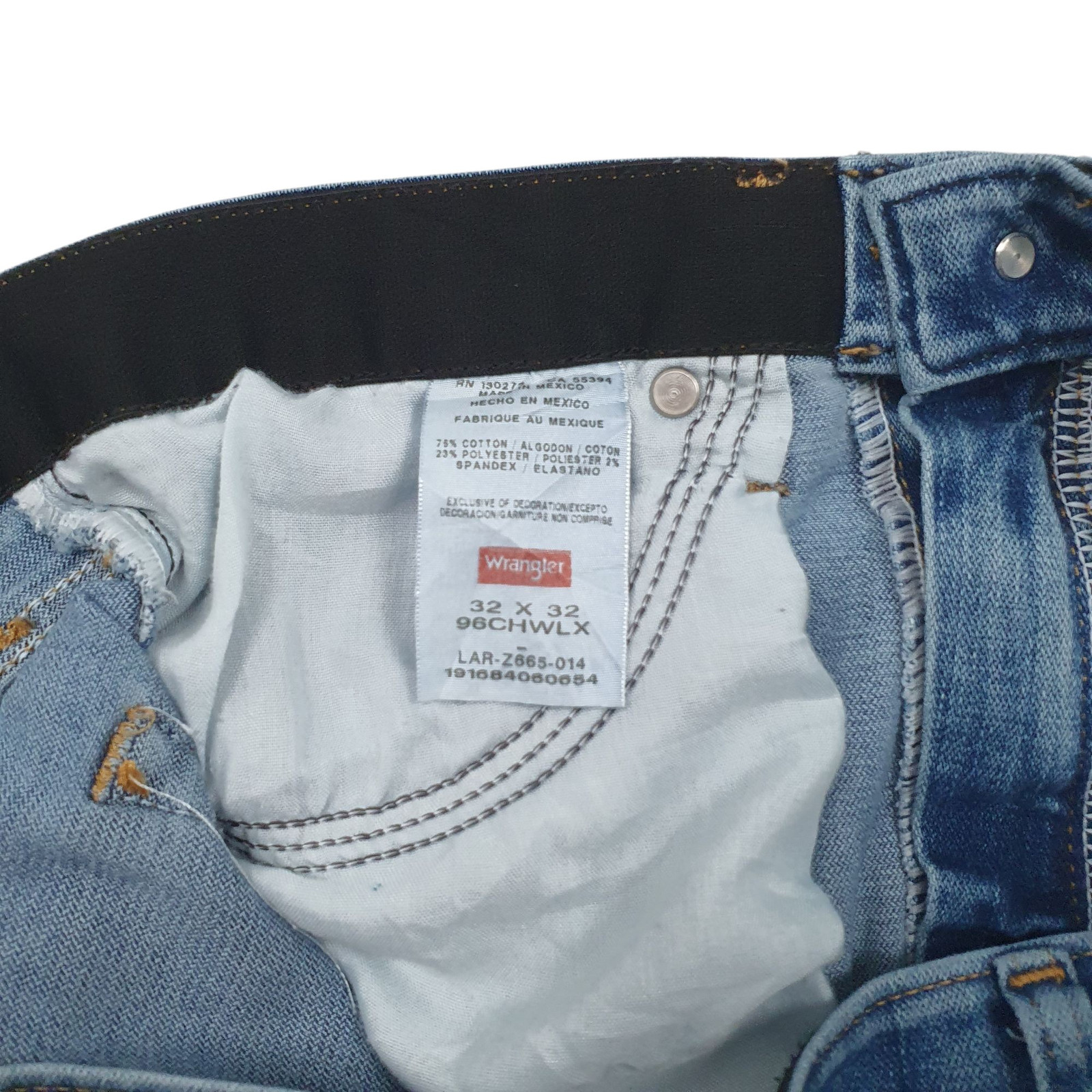 WRANGLER Performance Jeans Regular Fit Blue Denim Trousers Mens W32 L32 image 4