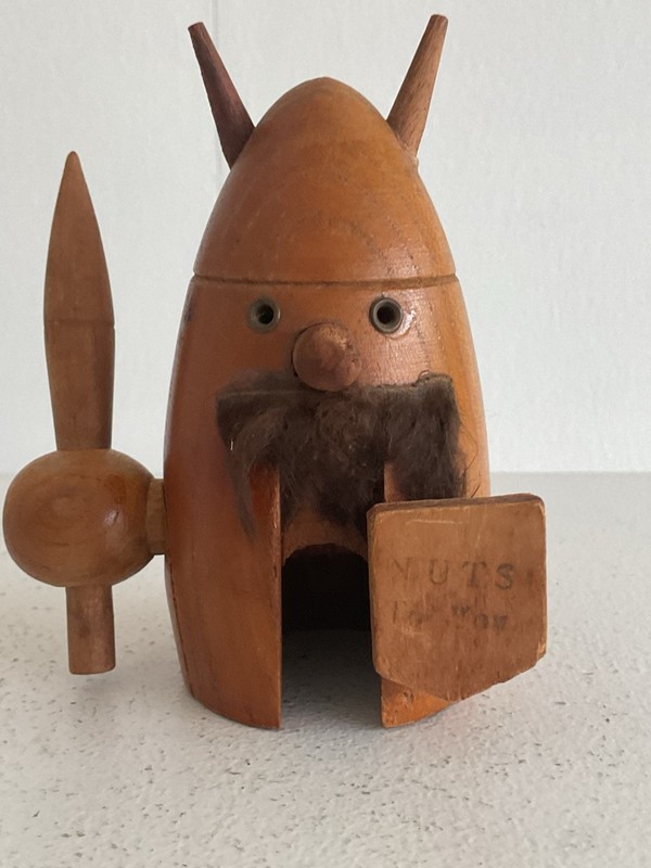 Vintage Viking Gonk Nutcracker " Nuts To You " 4” Tall Danish Modern Japan *