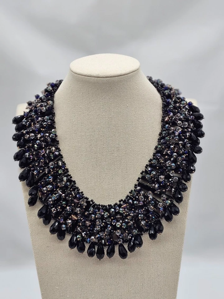 Hermoso collar gargantilla con cuentas Natasha elegante fiesta de vacaciones buen peso Foto 2 de 4