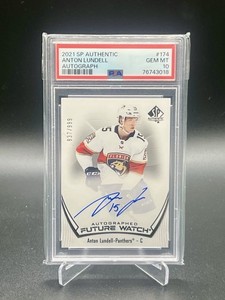 2021-22 SP Authentic Anton Lundell Future Watch Auto /999 PSA 10