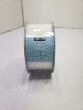 Kirkland Signature Wire Edged Ribbon WHITE GLITTER FLOWERS 45.7M 50yd