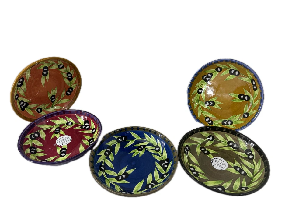 Juego completo de 7 ensaladeras de pasta Laurie Gates Ware aceitunas 15" para servir + 9,75" Foto 2 de 4