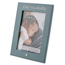 Baby Photo Frame Blue 4"x6" Portrait Picture By Bambino - I Love Daddy