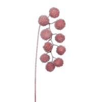 Artplants KüNstlicher Zweig Platane Flermo HäNgend, Gefroren, Altrosa, 60Cm