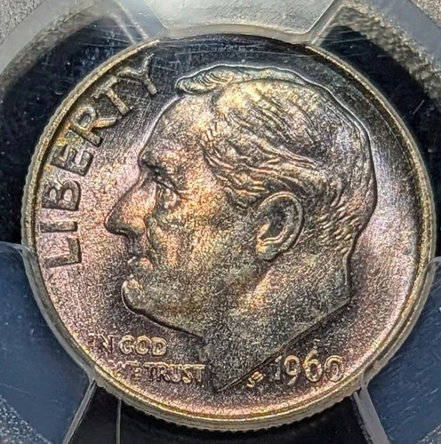 1960-P Roosevelt Dime Pcgs MS/66 Awesome Toned Gem,Very Clean Surfaces PQ!!