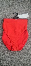 M&S coral red bikini bottoms high leg uk 20 BNWT