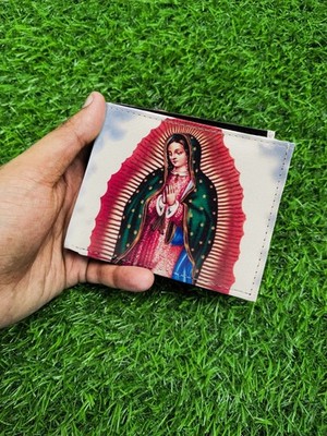 Virgin Mary Printed Leather Bifold Wallet   Classic & Durable Wallet