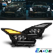 For 2009-2025 Nissan GT-R NOVA-Series Projector LED Headlights Black