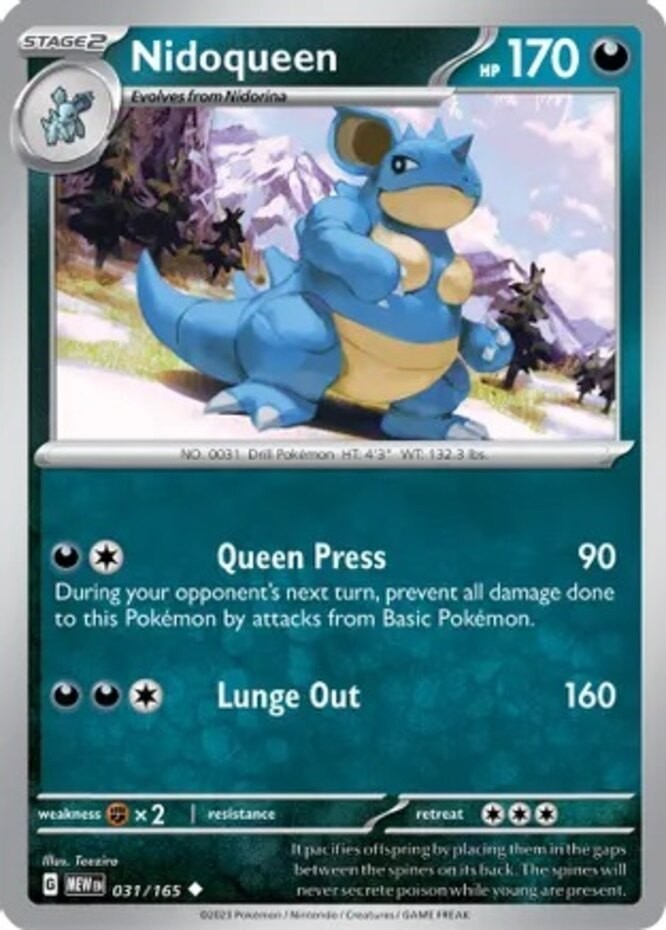 Nidoqueen - 031/165 - Uncommon - Near Mint
