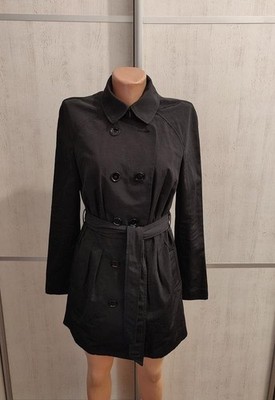 Women Armani Exchange Trench Coat Black Polyester