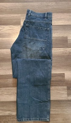 Arizona Carpenter Jeans Mens 34x34 Blue Denim Baggy Workwear Pants Stonewash New