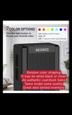 BEDRED CT11 Dehumidifier 95oz Tank Quiet Efficient Auto Shut-Off 7 Color Light