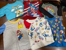 HUGE used Boys Clothes Lot Disney Marvel Hurley Cat  Jack Mario Sizes 4-8
