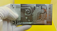 BILLETE DE 5 EUROS PLATA 99,9 % PURE SILVER Acabado en PLATA - OFERTA
