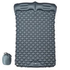 Yescom Double Sleeping Pad 2 Person Inflatable Camping Mat w/ Pillow Foot Pump