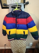 Tommy Hilfiger Boys Colorblock Puffer Jacket Full Zip Multicolor M 8-10