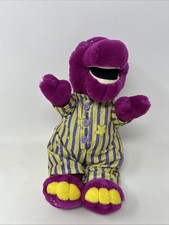 Vintage Clean 1993 Bedtime Barney Plush Yellow Pajamas Nice