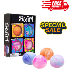 Needoh Teeny Swirl 4 Pack Squishy Fidget Toy Stress Relief Balls Sensory Toys