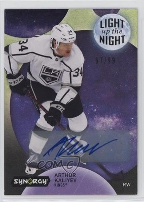 2022 Upper Deck Synergy Light Up The Night Green 67/99 Arthur Kaliyev Auto 14hk